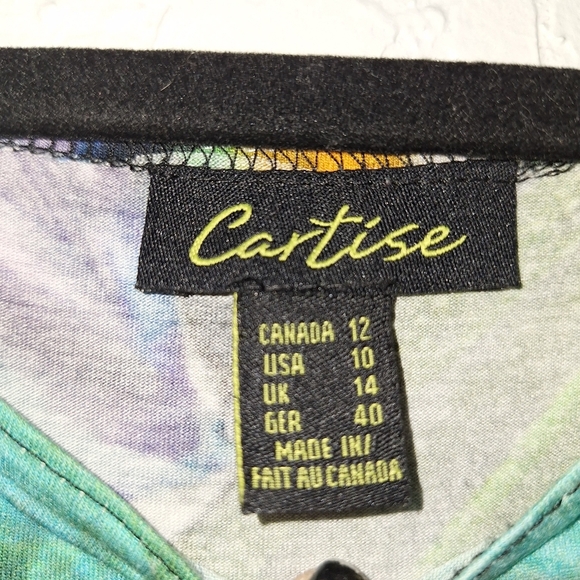 Cartise Women's Floral Hawaiian Cotton Blend Sleeveless Sheath Dress Size 10 - Picture 6 of 8